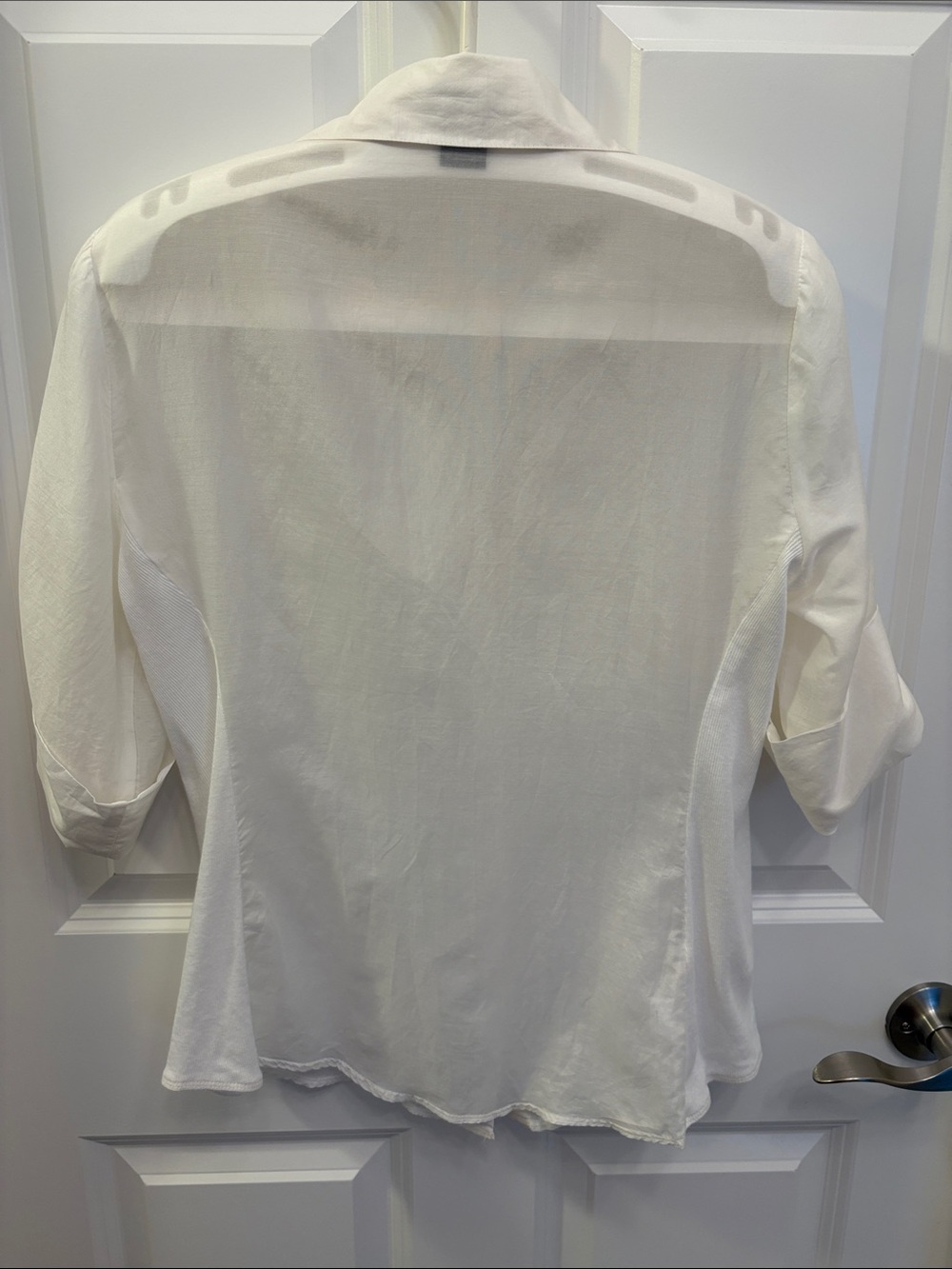 Ann Taylor Off-White Semi-Sheer Silk Blouse size 8 - Picture 6 of 14